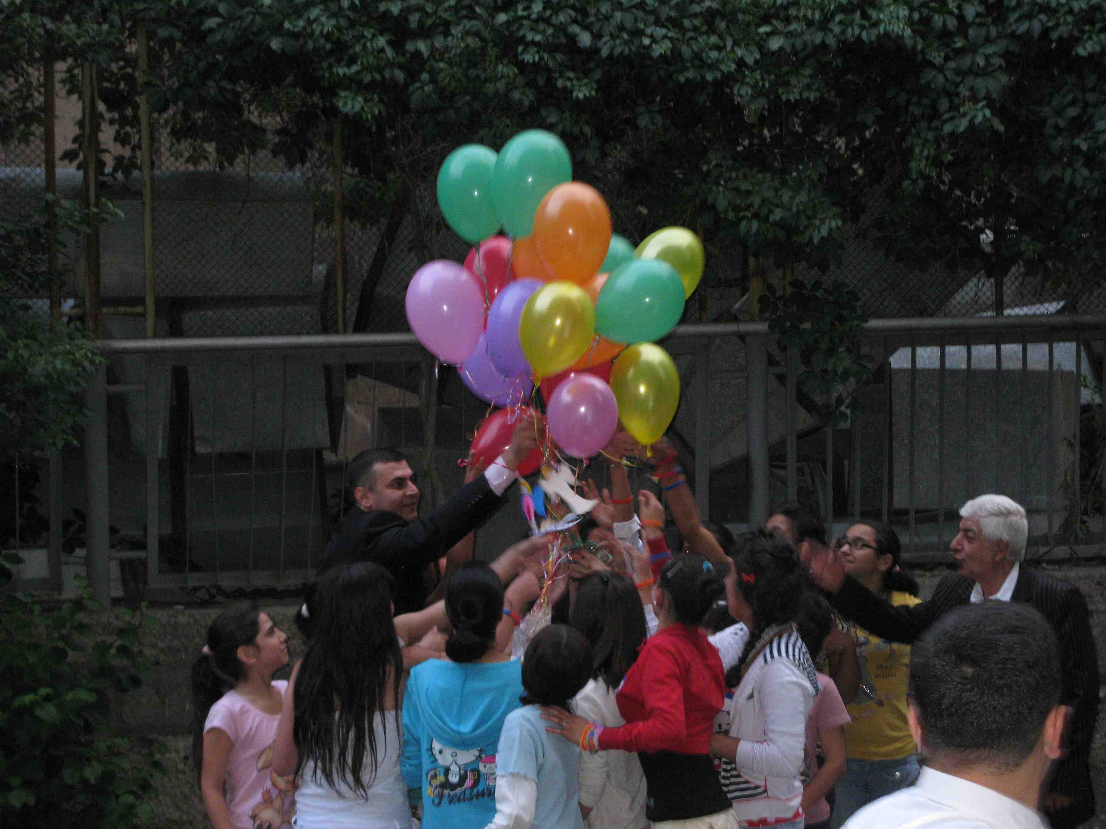 Residents letting loose their 'notes of hope' in balloons